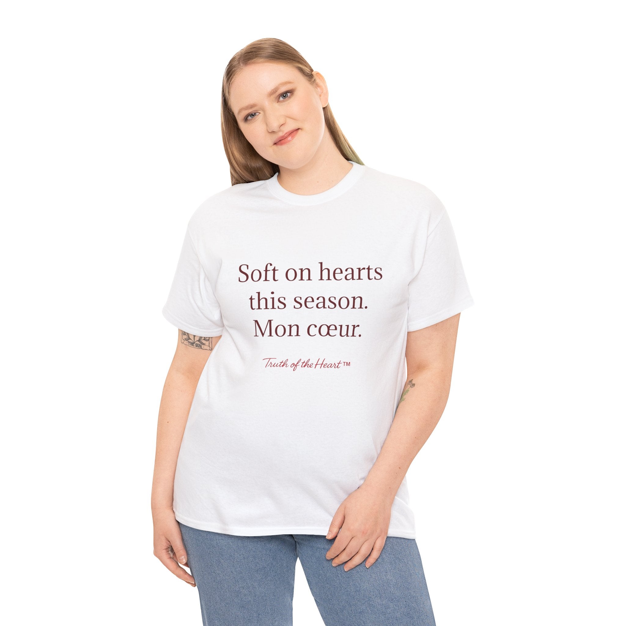 T‑Shirt — "Soft on hearts this season. Mon cœur." (French)