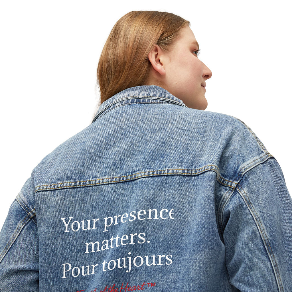Denim Jacket — 'Soften Hearts This Season'  (French)