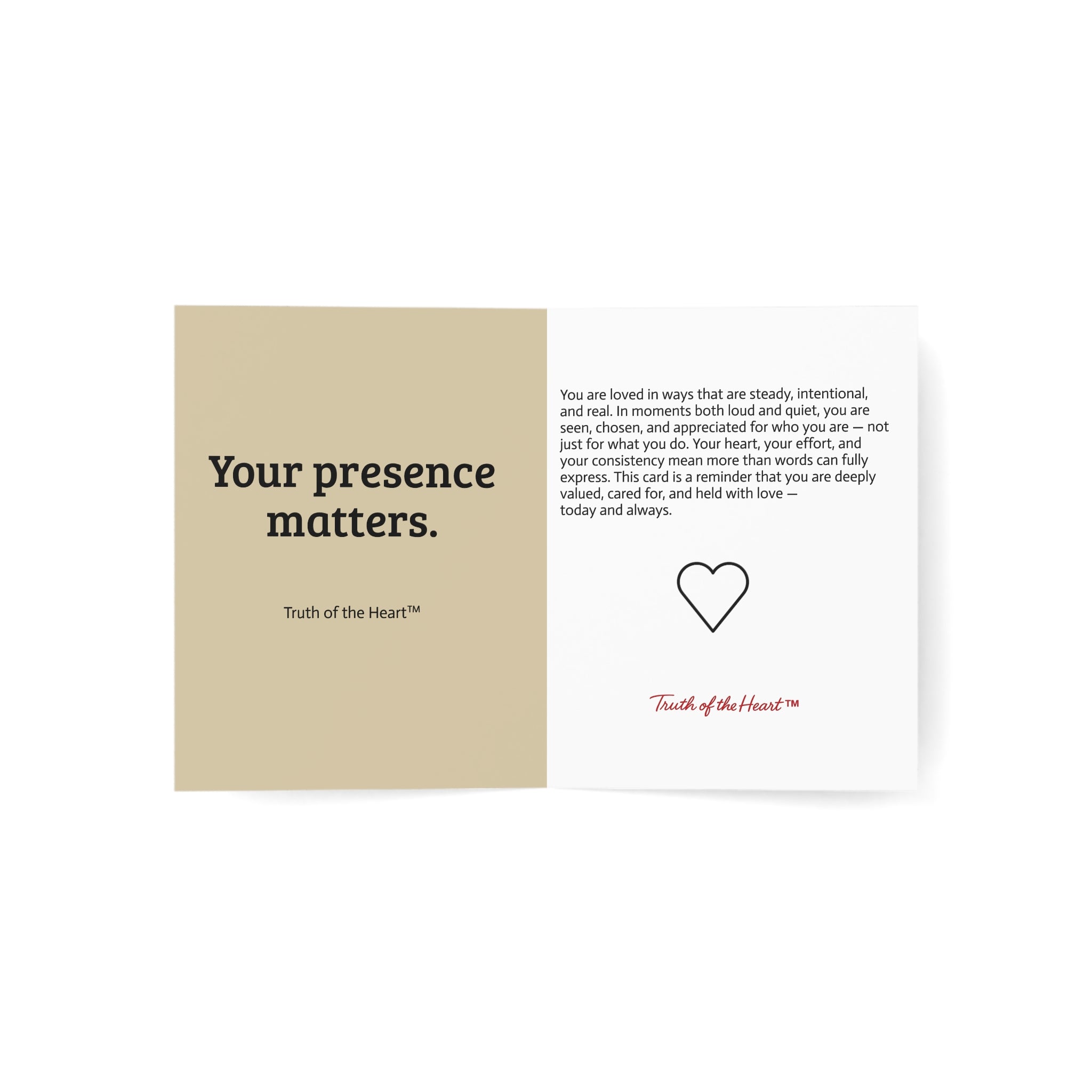 LOVED BY HER — CARD