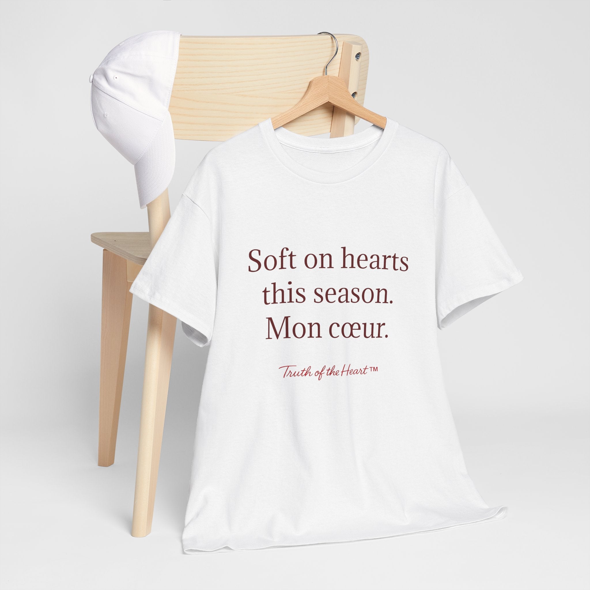 T‑Shirt — "Soft on hearts this season. Mon cœur." (French)