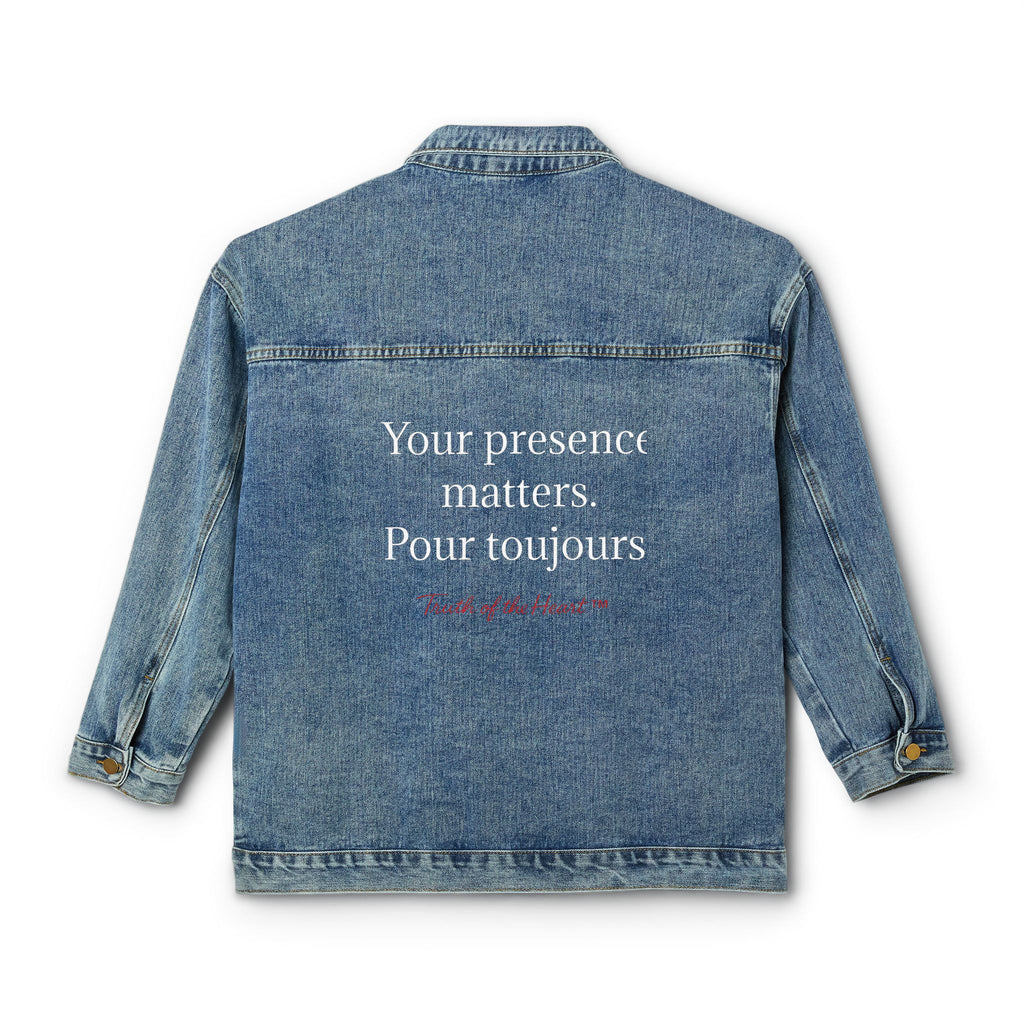 Denim Jacket — 'Soften Hearts This Season'  (French)